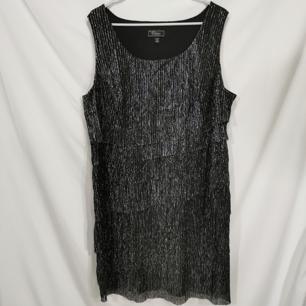 Collection by Dress Barn Sleeveless Shimmery Tiered Sheath Dress - Sz 18